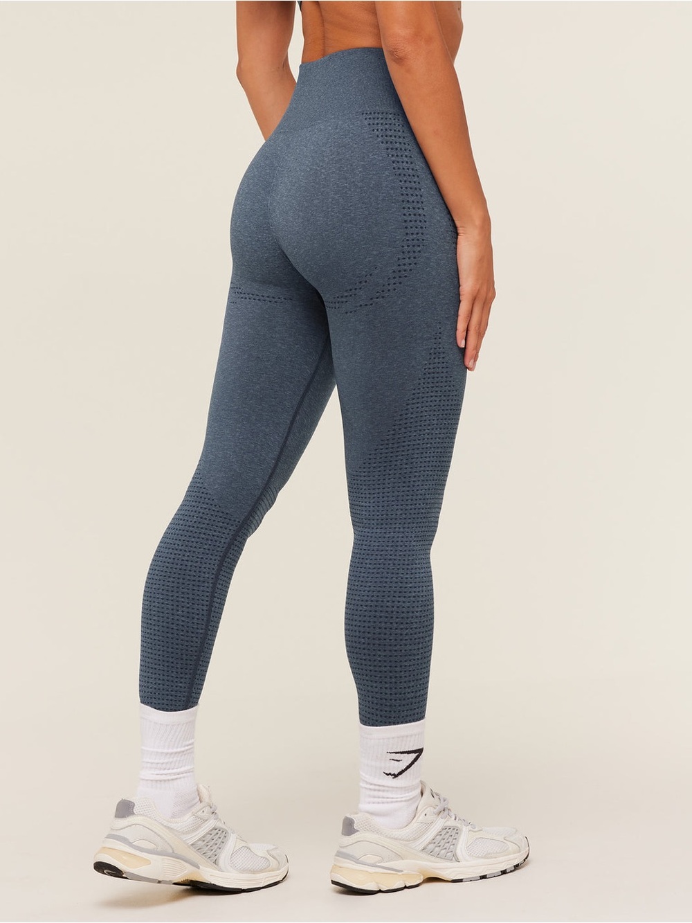 Gymshark Vital Seamless 2.0 High Waisted Leggings Stealth Blue Marl Size Small